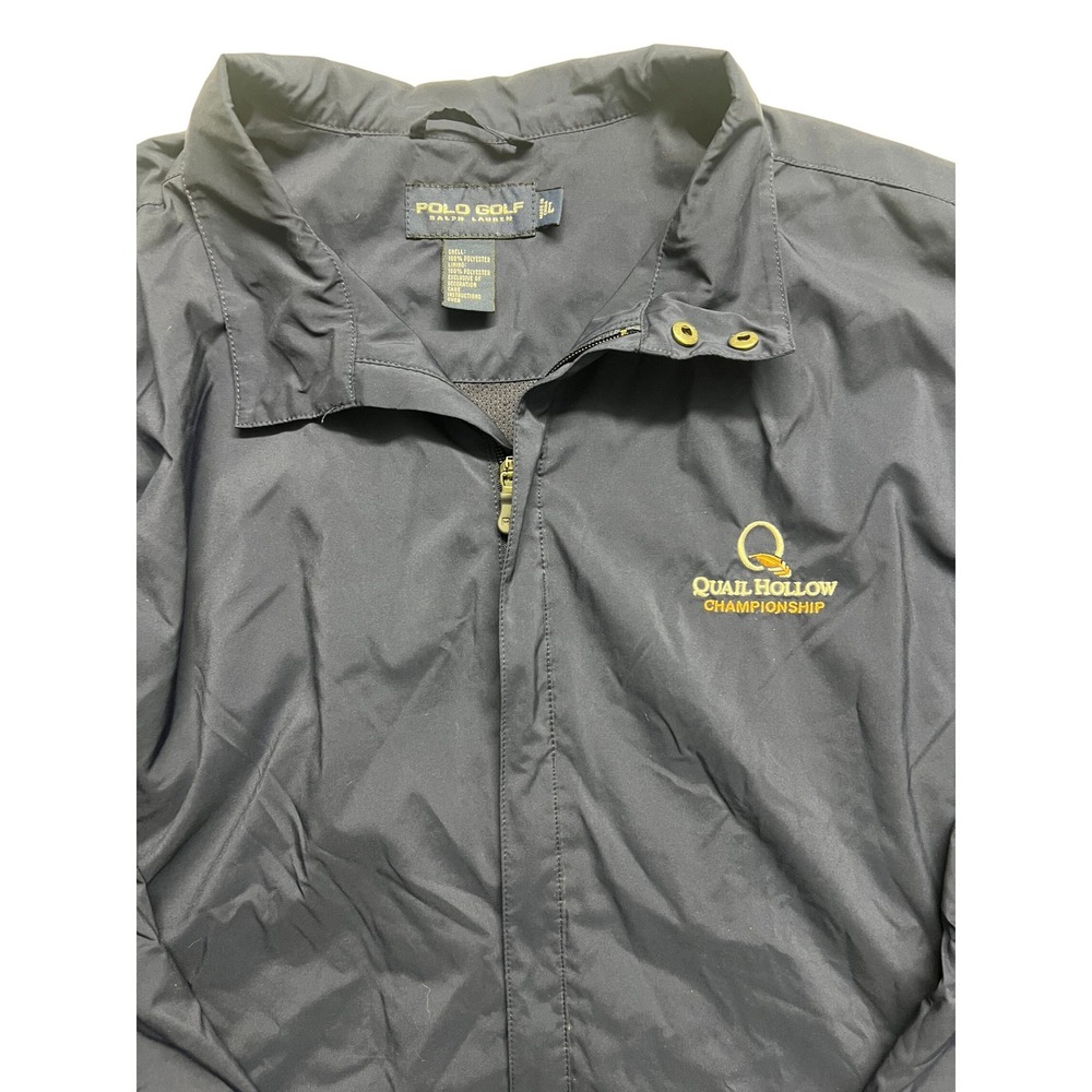 Polo Golf Ralph Lauren Quail Hollow Championship Windbreaker Navy Blue Mens L - Picture 11 of 13